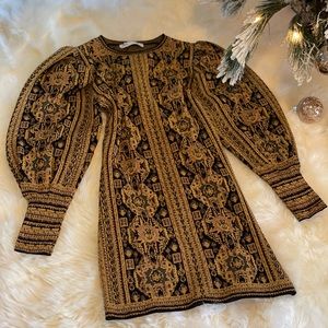 Zara mini dress with long puffy sleeves